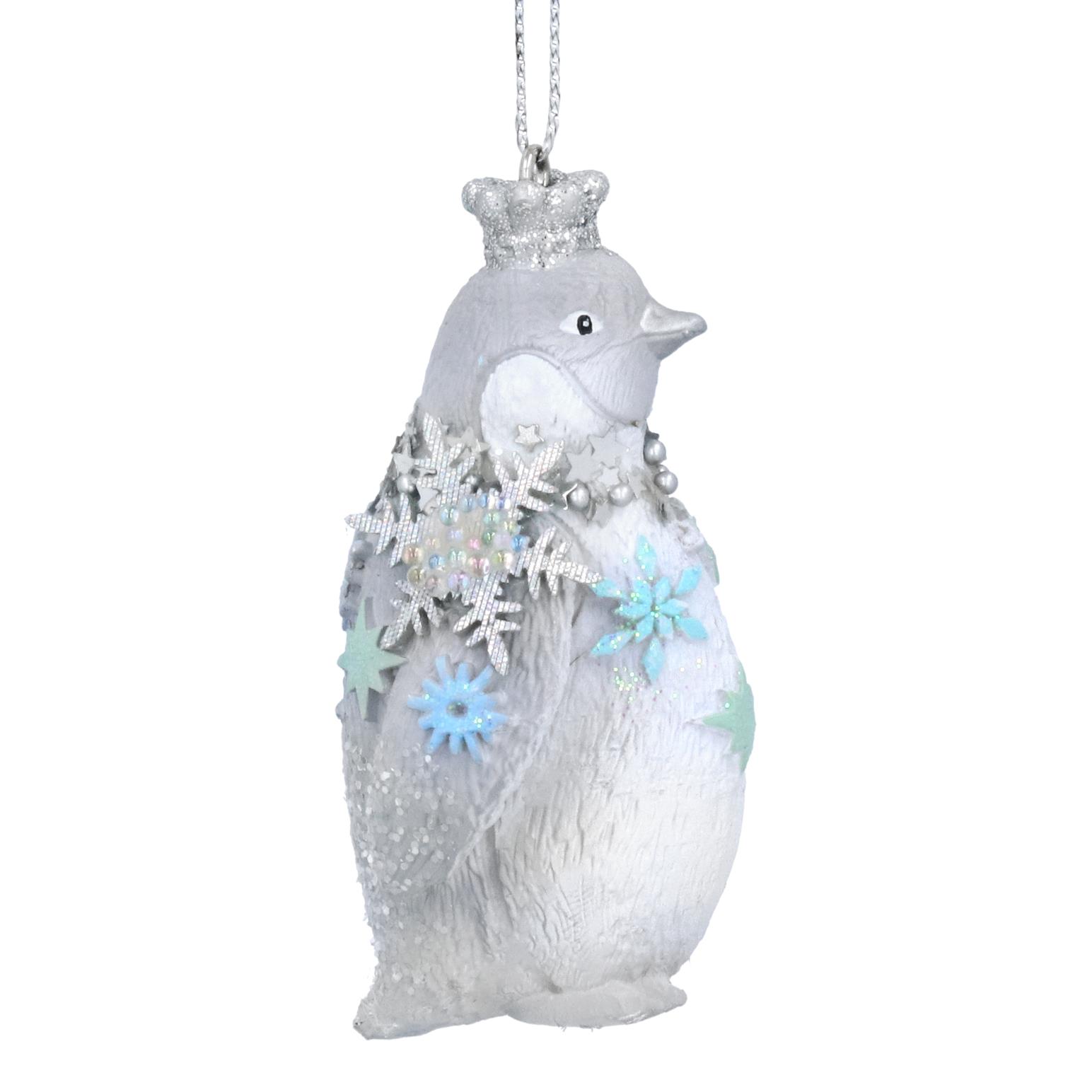 Gisela Graham White/Blue Resin Baby Penguin Decoration